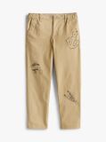 Bej Pantaloni Chinos Cu Imprimeu  Baieti