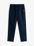 Blue Pantaloni Cu Snur Din Amestec De In  Baieti