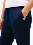 Blue Pantaloni Cu Snur Din Amestec De In  Baieti