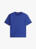Blue Tricou Cu Guler Rotund Si Broderie Steag  Baieti