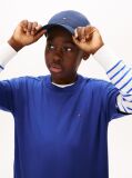 Blue Tricou Cu Guler Rotund Si Broderie Steag  Baieti