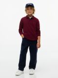 Red Regular Fit Pique Long Sleeve Polo Shirt  Boys