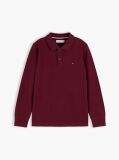 Red Regular Fit Pique Long Sleeve Polo Shirt  Boys
