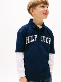 Blue Tricou Polo Regular Fit Cu Mix Logo  Baieti