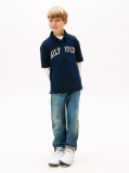 Blue Tricou Polo Regular Fit Cu Mix Logo  Baieti