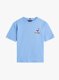 Blue Tricou Texturat Cu Grafica Pe Spate  Baieti