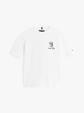 Alb Tricou Texturat Cu Grafica Pe Spate  Baieti