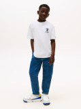 Alb Tricou Texturat Cu Grafica Pe Spate  Baieti