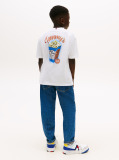 Alb Tricou Texturat Cu Grafica Pe Spate  Baieti