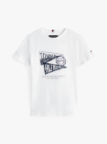 Alb Tricou Cu Maneca Scurta Si Print Grafic Texturat  Baieti