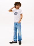 Alb Tricou Cu Maneca Scurta Si Print Grafic Texturat  Baieti