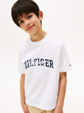 Alb Tricou Cu Maneci Raglan Si Mix Logo  Baieti