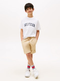 Alb Tricou Cu Maneci Raglan Si Mix Logo  Baieti