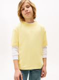 Galben Tricou Cu Broderie Steag Tonala  Baieti