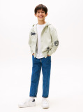 Green Varsity Mixed Graphic Snap-Button Hoody  Boys