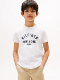 Alb Tricou Cu Grafica Curbata  Baieti