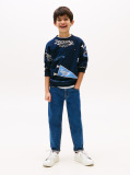 Blue Tricou Sweatshirt Cu Imprimare Logo Pe Toata Suprafata  Baieti