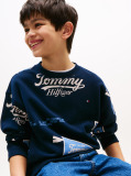 Blue Tricou Sweatshirt Cu Imprimare Logo Pe Toata Suprafata  Baieti