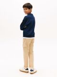 Blue Curved Graphic Polo Collar Sweatshirt  Boys
