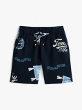 Blue Sorturi De Sport Cu Imprimare Logo Pe Toata Suprafata  Baieti