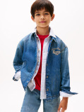 Blue Embroidery Faded Denim Shacket  Boys