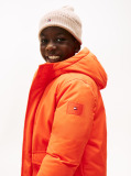 Portocaliu Parka Cu Gluga Si Emblema Logo Essential  Baieti