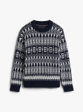 Multi Pulover Tricotat Cu Guler Rotund Si Model Fair Isle  Baieti