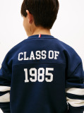 Blue Hanorac Varsity Cu Logo Pe Spate Si Blocuri De Culori  Baieti