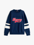 Blue Hanorac Varsity Cu Logo Pe Spate Si Blocuri De Culori  Baieti