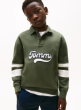 Verde Tricou Polo Varsity Appliqué Cu Maneci Lungi  Baieti