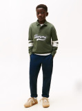 Verde Tricou Polo Varsity Appliqué Cu Maneci Lungi  Baieti