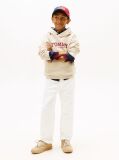 Beige Logo Print Fleece Hoody  Boys