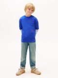Blue Tricou Din Jersey Cu Imprimeu Multi Logo Pe Spate  Baieti