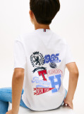 Alb Varsity Multi Badge Tricou Cu Maneca Scurta  Baieti