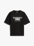Negru Tricou Cu Guler Rotund Si Print Grafic 1985  Baieti