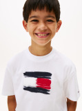 White Hilfiger Flag Crew Neck T-Shirt  Boys
