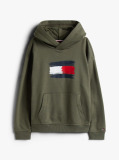 Verde Hanorac Cu Gluga Si Emblema Steag Hilfiger  Baieti