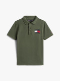 Green Tommy Flag Short Sleeve Polo  Boys