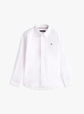 White Stretch Cotton Poplin Shirt  Boys