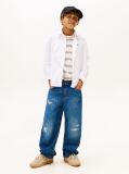 White Stretch Cotton Poplin Shirt  Boys