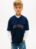Blue Logo Peached Jersey V-Neck T-Shirt  Boys