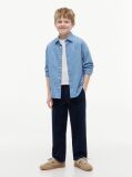 Blue Pantaloni Esentiali Din Tesatura Twill  Baieti