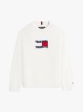 White Intarsia Wavy Flag Crew Neck Jumper  Boys