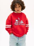Red Wavy Flag Graphic Terry Sweatshirt  Boys