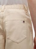 Bej Herringbone Pantaloni Twill Cu Picior Evazat Barrel  Baieti