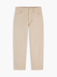 Bej Herringbone Pantaloni Twill Cu Picior Evazat Barrel  Baieti