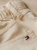 Bej Herringbone Pantaloni Twill Cu Picior Evazat Barrel  Baieti