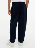 Blue Herringbone Pantaloni Twill Cu Picior Evazat Barrel  Baieti