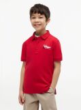 Rosu Tricou Polo Cu Croiala Normala Si Broderie Grafica  Baieti