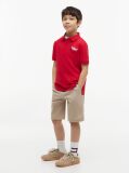 Rosu Tricou Polo Cu Croiala Normala Si Broderie Grafica  Baieti